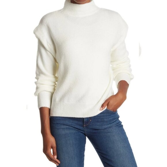 NWT Nordstrom Laundry Shelli Segal Extended Shoulder Knit Sweater White Medium M - Picture 1 of 10